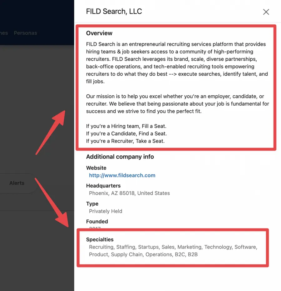 account keyword search sales navigator