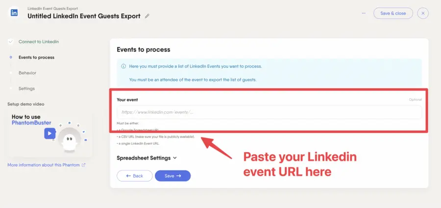 how to export list of attendees linkedin event
