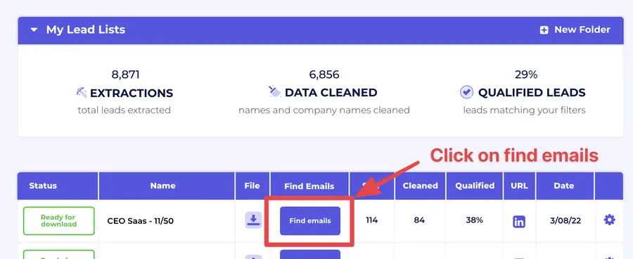 localizador de emails do sales navigator