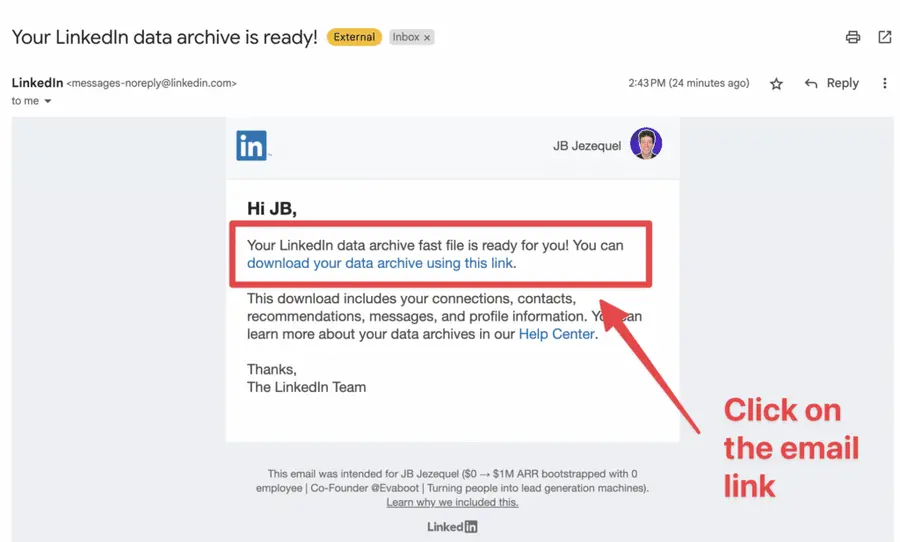 email link download linkedin contacts