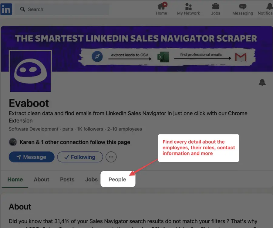 linkedin people filter helps you to find information about employees and their contact information