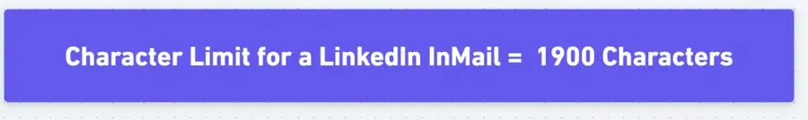 linkedin inmail character limit is 1900 characters