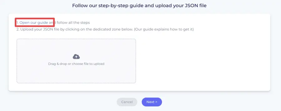 follow mailreach to setup your json and gmail api