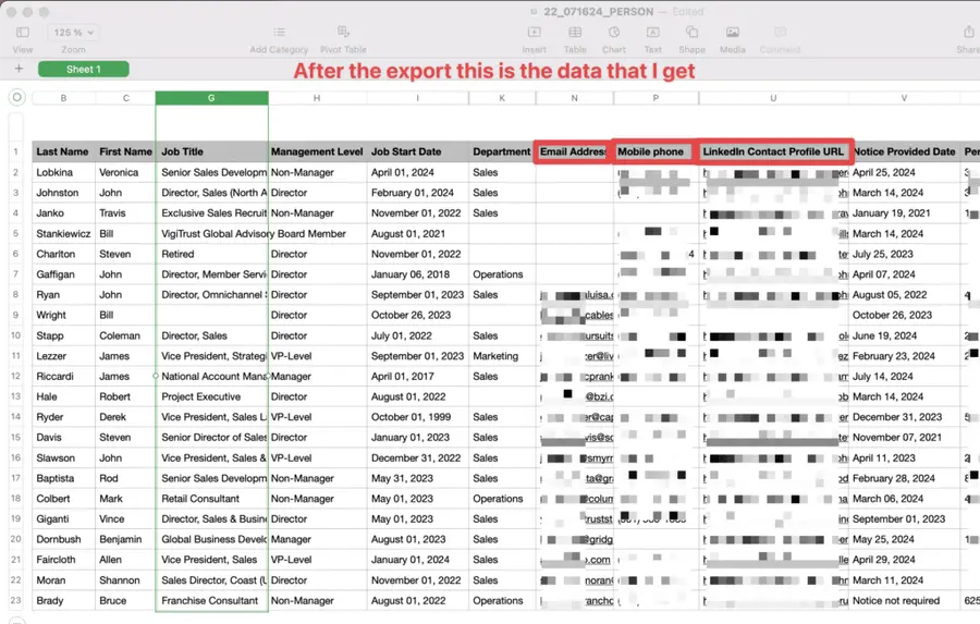 zoominfo extracted contact data results
