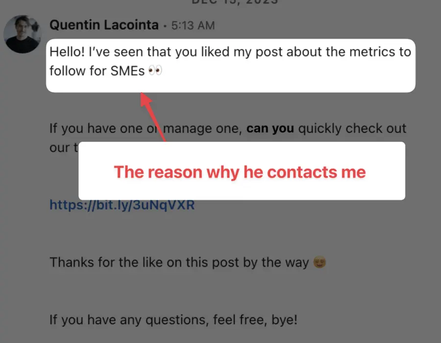example of a good linkedin inmail message beginning