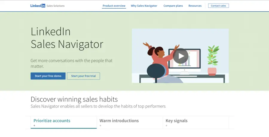 LinkedIn Sales Navigator b2b sales tool
