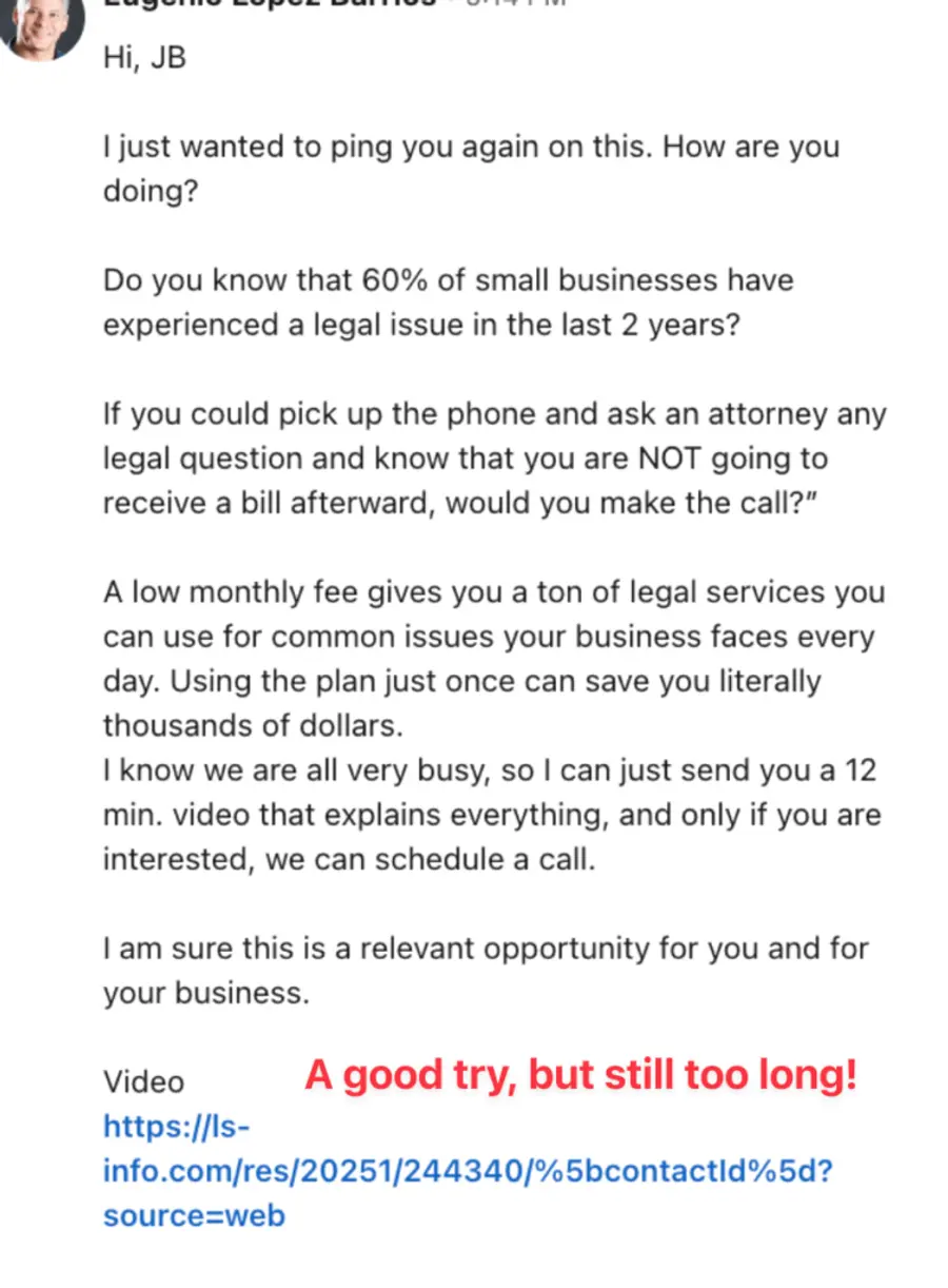 first time reach out to someone on linkedin message examples