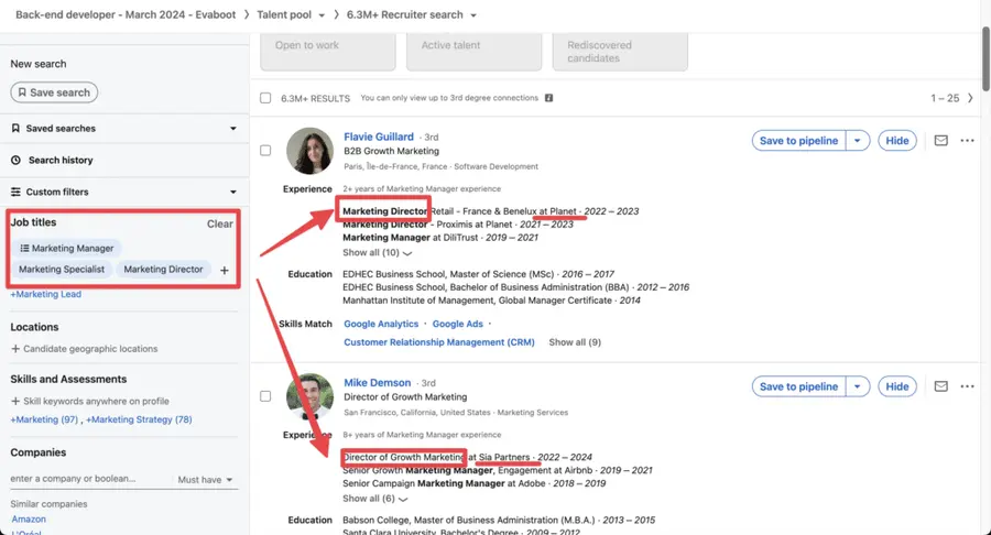 boolean search on linkedin recruiter