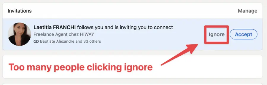 ignore linkedin connection requests