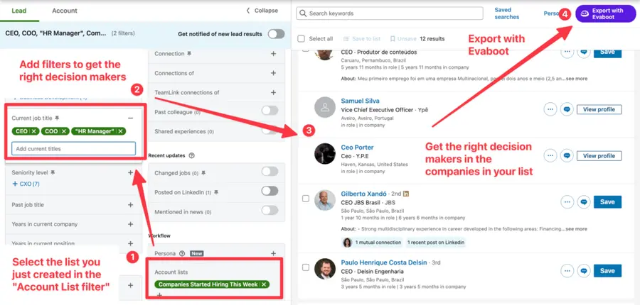 account based search technique