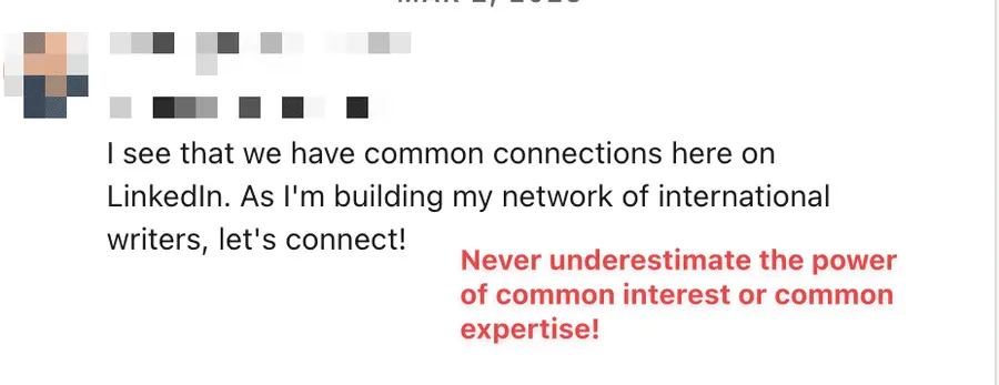 linkedin connection message