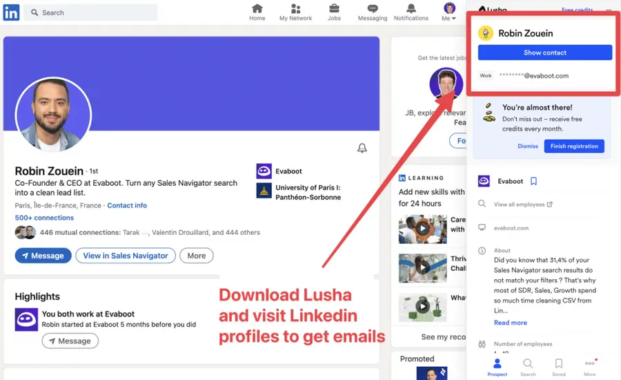 get emails for follow up