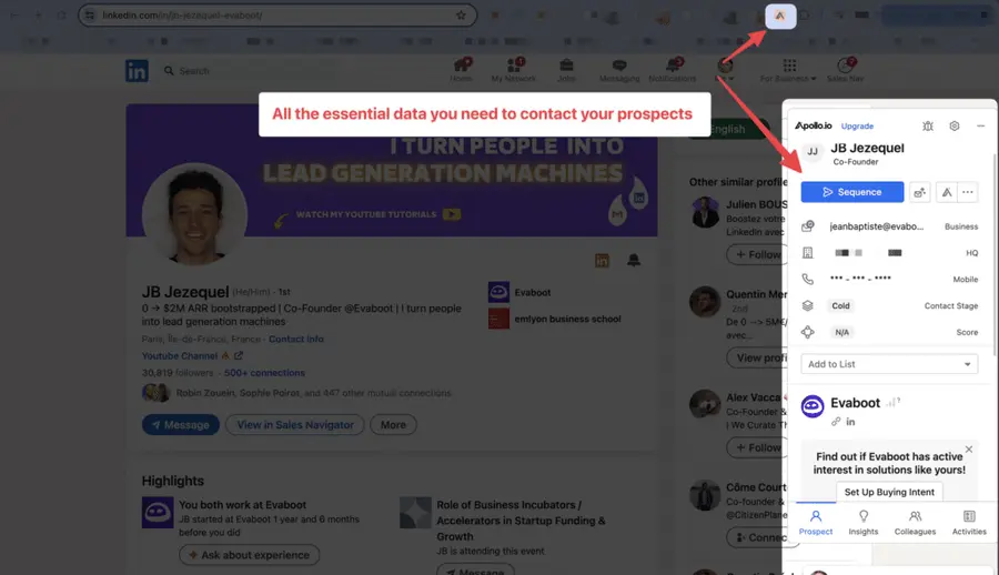 apollo.io chrome extension for prospecting 