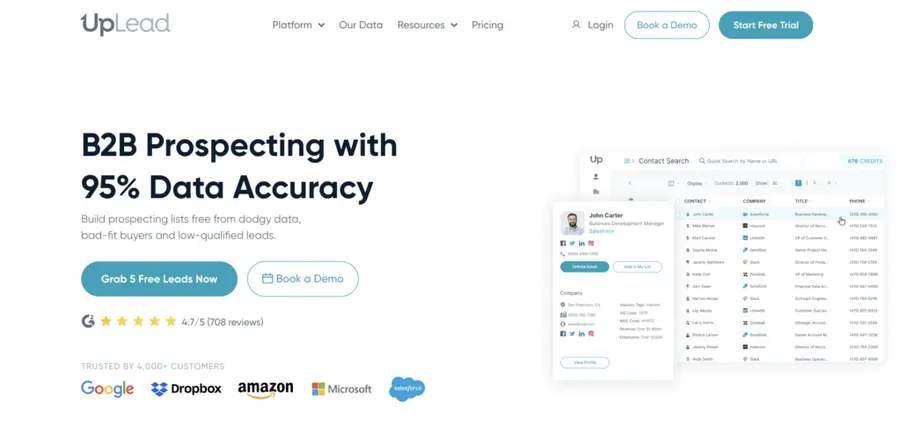 uplead tool for b2b accurate data 