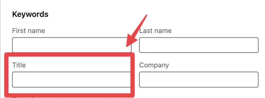 title linkedin filter
