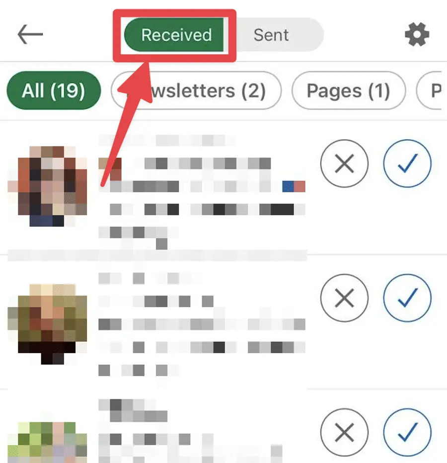 click on received to see your linkedin connection invitations