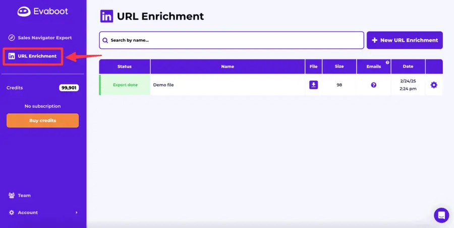 url enrichment evaboot