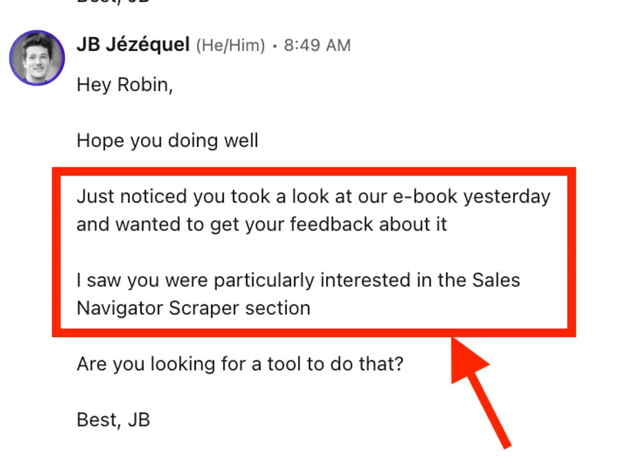 mensaje de seguimiento pagina de aterrizaje smart links