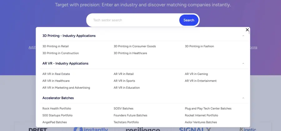 filter contacts and companies by industry on adapt.io