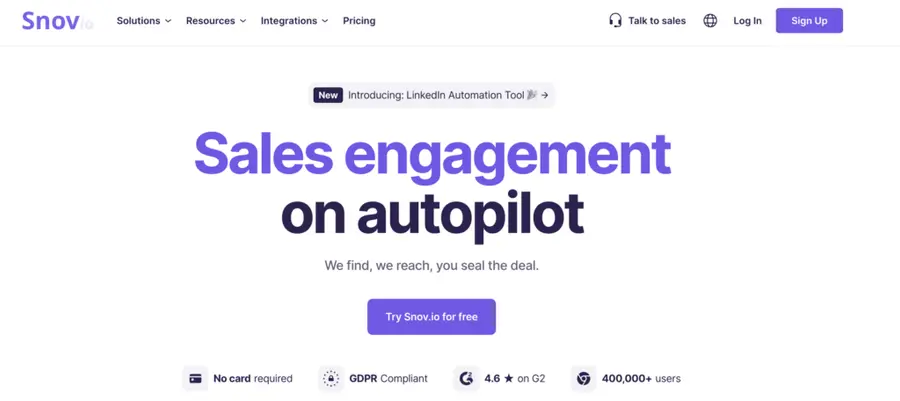 snovio sales engagement and email finder tool