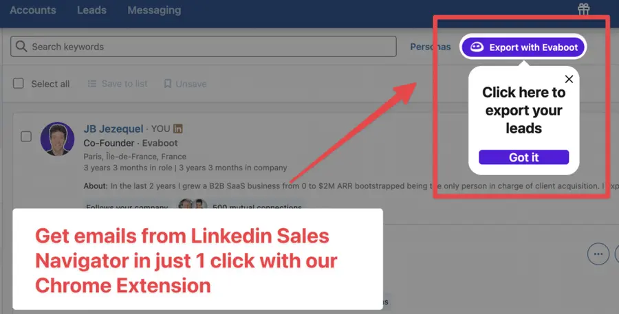 Linkedin Sales Navigator fornisce indirizzi e-mail