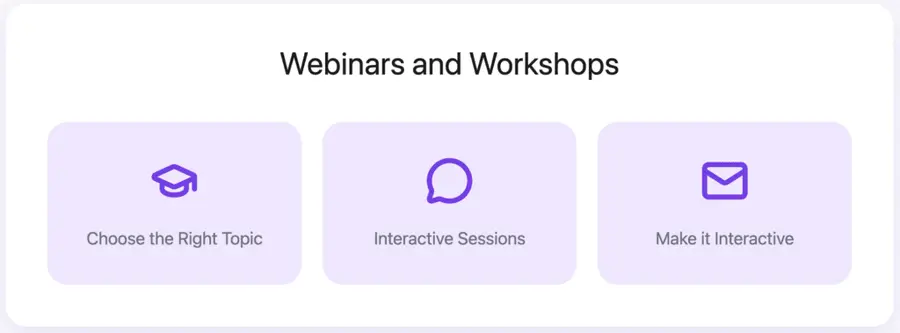 Webinars and Workshops lead for sales