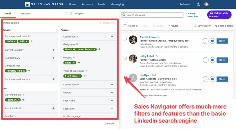 use linkedin sales navigator for prospecting
