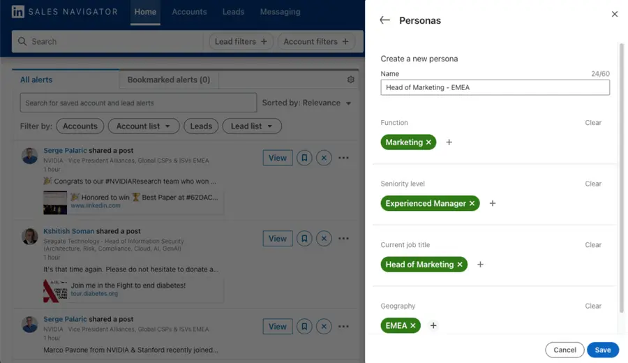 create a Sales Navigator Persona