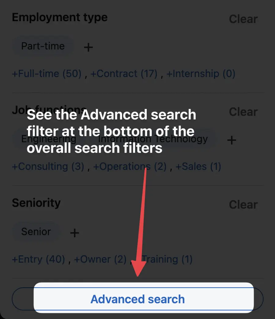 advanced search filters on linkedin recruiter