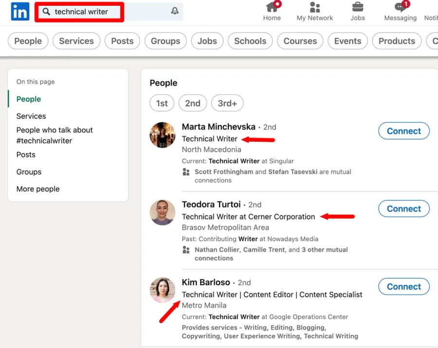 network with linkedin search