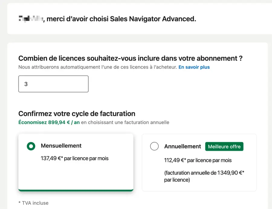 prix sales navigator advanced