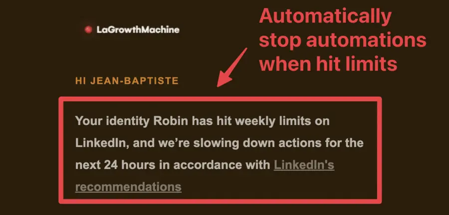 automatic stop linkedin automation