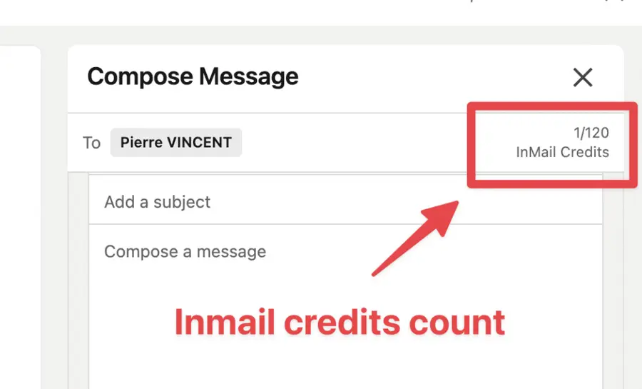 linkedin recruiter inmail credit count