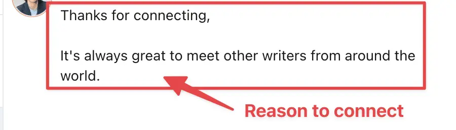 mention the reason why you want to connect on linkedin outreach