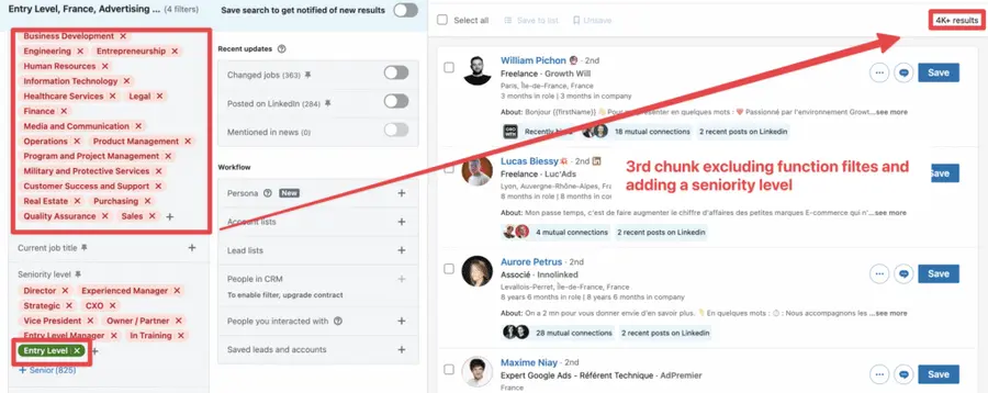 last step spliting sales navigator