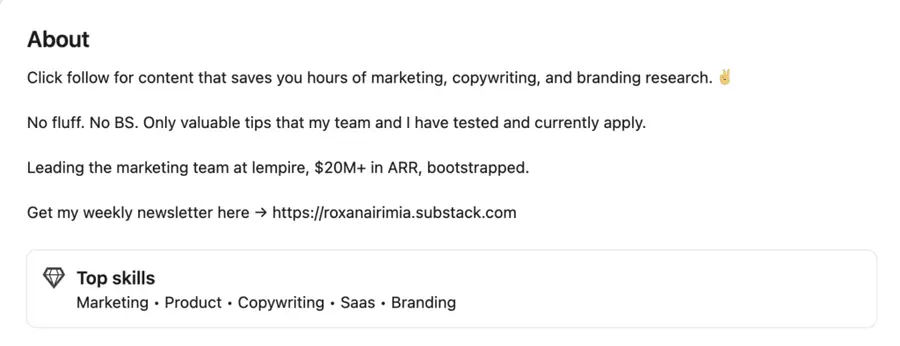 how to write a linkedin about section description