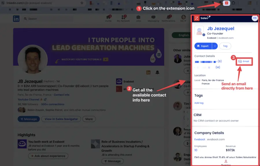 zoominfo chrome extension to lookup emails