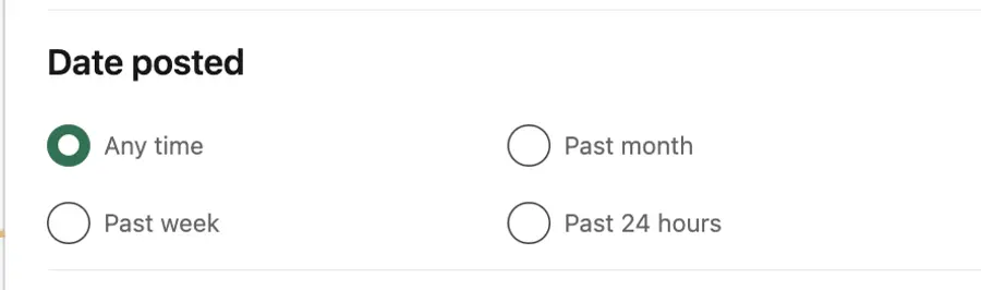 job date posted linkedin filter