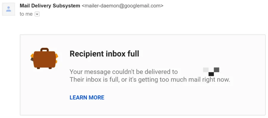 recipient inbox full