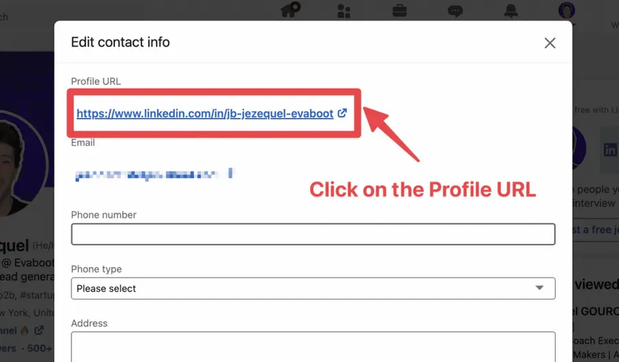 change linkedin url step 3