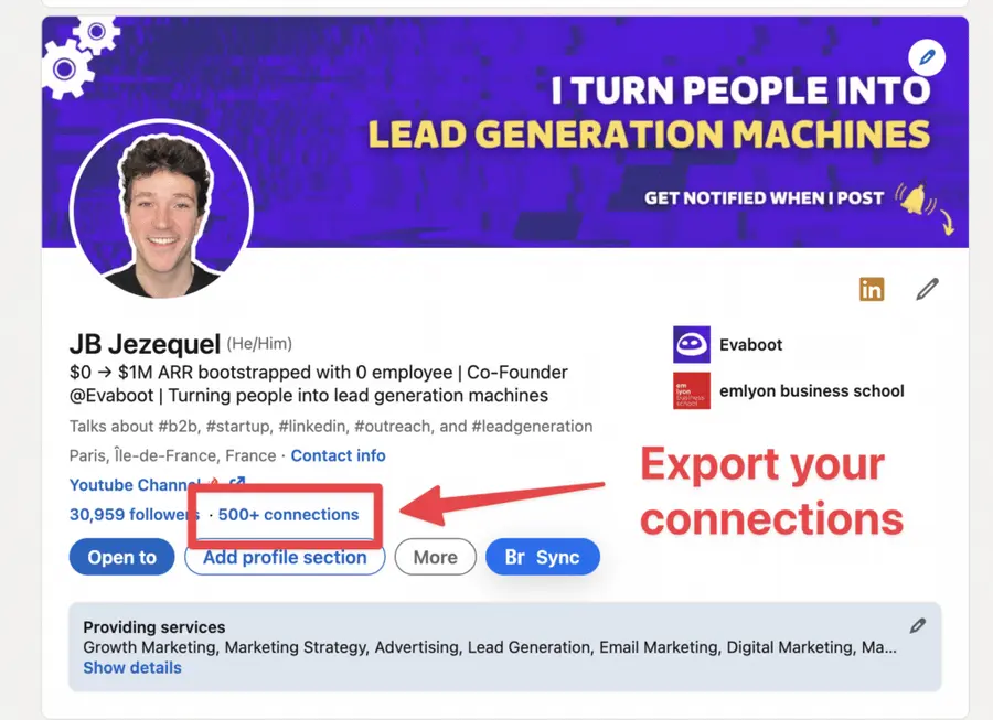 export linkedin contacts