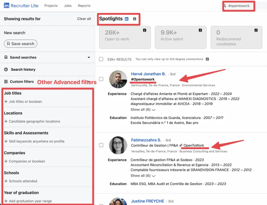 linkedin recruiter advanced filters