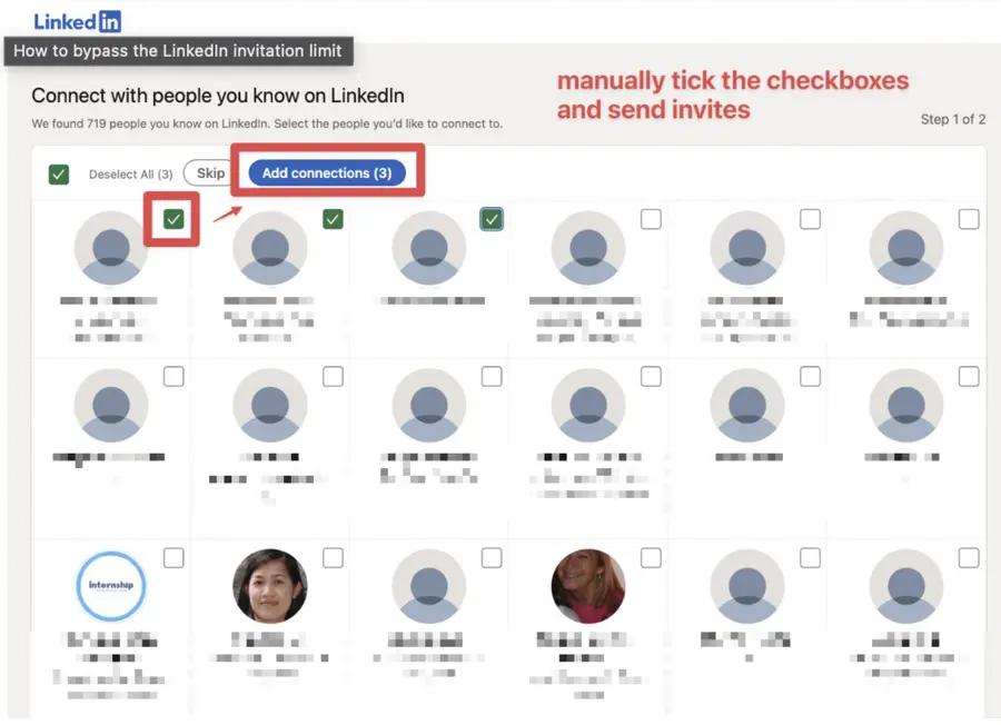Verbindungsanfrage manuell einladen