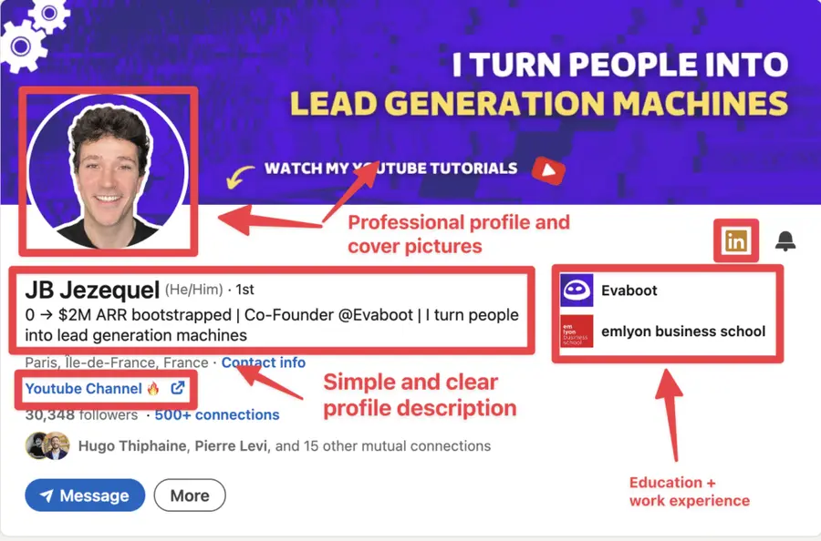 optimize linkedin profile good example