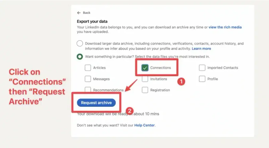 esporta copia dati linkedin 1024x563.png