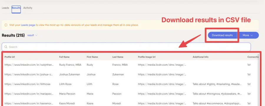 download sales navigator contacts
