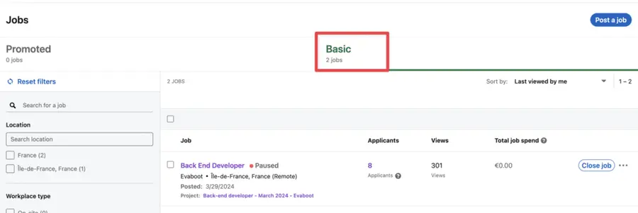 choose the job you want to promote