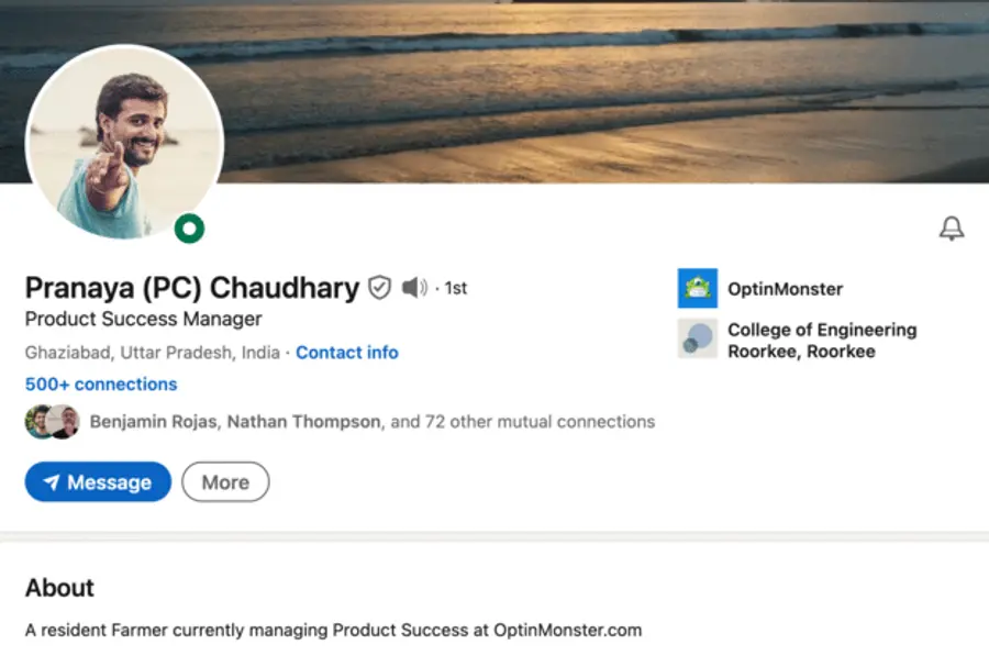 Linkedin summary example mysterious figure