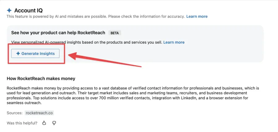 account IQ sales navigator generate insights