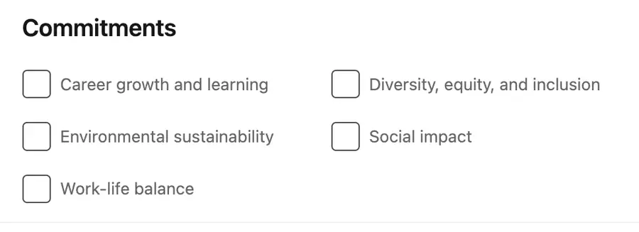 job commitment linkedin filter
